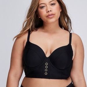 CACIQUE Swimsuit 2 Piece Bikini BLUE BLACK 18 42DD